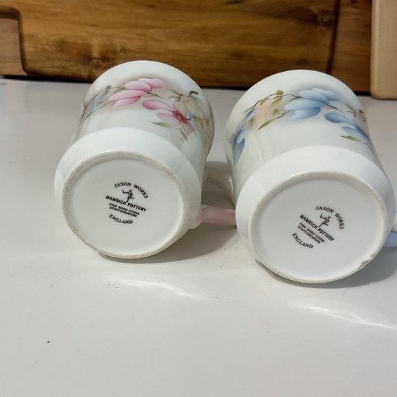 Set of 2 VTG Floral Fine Bone China Mug Jason Works Nanrich Pottery - Picture 7 of 8